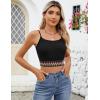 imageBlooming Jelly Womens Crop Tank Tops Summer Trendy Going Out Outfits Sexy Sleeveless Color Block Cami ShirtsBlack
