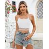 imageBlooming Jelly Womens Crop Tank Tops Summer Trendy Going Out Outfits Sexy Sleeveless Color Block Cami ShirtsWhite