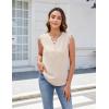 imageBlooming Jelly Womens Dressy Casual Blouses Business Tank Tops Sleeveless V Neck Button Down Shirts 2024 Summer OutfitsApricot