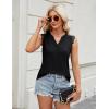 imageBlooming Jelly Womens Dressy Casual Blouses Business Tank Tops Sleeveless V Neck Button Down Shirts 2024 Summer OutfitsBlack