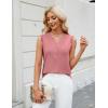 imageBlooming Jelly Womens Dressy Casual Blouses Business Tank Tops Sleeveless V Neck Button Down Shirts 2024 Summer OutfitsDusty Pink