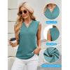 imageBlooming Jelly Womens Dressy Casual Blouses Business Tank Tops Sleeveless V Neck Button Down Shirts 2024 Summer OutfitsTurquoise