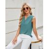 imageBlooming Jelly Womens Dressy Casual Blouses Business Tank Tops Sleeveless V Neck Button Down Shirts 2024 Summer OutfitsTurquoise