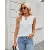 imageBlooming Jelly Womens Dressy Casual Blouses Business Tank Tops Sleeveless V Neck Button Down Shirts 2024 Summer OutfitsWhite