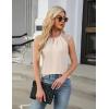 imageBlooming Jelly Womens Dressy Casual Blouses Business Work Outfits Summer Sleeveless Tank Top Lace Sleeve Keyhole ShirtsApricot