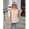 imageBlooming Jelly Womens Dressy Casual Blouses Business Work Outfits Summer Sleeveless Tank Top Lace Sleeve Keyhole ShirtsApricot