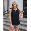imageBlooming Jelly Womens Dressy Casual Blouses Business Work Outfits Summer Sleeveless Tank Top Lace Sleeve Keyhole ShirtsBlack