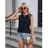 imageBlooming Jelly Womens Dressy Casual Blouses Business Work Outfits Summer Sleeveless Tank Top Lace Sleeve Keyhole ShirtsBlack