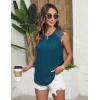imageBlooming Jelly Womens Dressy Casual Blouses Business Work Outfits Summer Sleeveless Tank Top Lace Sleeve Keyhole ShirtsBlue