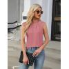 imageBlooming Jelly Womens Dressy Casual Blouses Business Work Outfits Summer Sleeveless Tank Top Lace Sleeve Keyhole ShirtsDusty Pink
