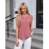 imageBlooming Jelly Womens Dressy Casual Blouses Business Work Outfits Summer Sleeveless Tank Top Lace Sleeve Keyhole ShirtsDusty Pink