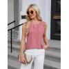 imageBlooming Jelly Womens Dressy Casual Blouses Business Work Outfits Summer Sleeveless Tank Top Lace Sleeve Keyhole ShirtsDusty Pink