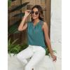 imageBlooming Jelly Womens Dressy Casual Blouses Business Work Outfits Summer Sleeveless Tank Top Lace Sleeve Keyhole ShirtsTurquoise