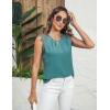 imageBlooming Jelly Womens Dressy Casual Blouses Business Work Outfits Summer Sleeveless Tank Top Lace Sleeve Keyhole ShirtsTurquoise