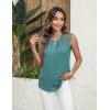imageBlooming Jelly Womens Dressy Casual Blouses Business Work Outfits Summer Sleeveless Tank Top Lace Sleeve Keyhole ShirtsTurquoise