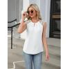 imageBlooming Jelly Womens Dressy Casual Blouses Business Work Outfits Summer Sleeveless Tank Top Lace Sleeve Keyhole ShirtsWhite