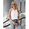 imageBlooming Jelly Womens Dressy Casual Blouses Business Work Outfits Summer Sleeveless Tank Top Lace Sleeve Keyhole ShirtsWhite