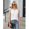 imageBlooming Jelly Womens Dressy Casual Blouses Business Work Outfits Summer Sleeveless Tank Top Lace Sleeve Keyhole ShirtsWhite