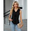 imageBlooming Jelly Womens Summer Tank Tops V Neck Ruffle Sleeveless Dressy Casual Blouse Loose Ladies Trendy Business Work ShirtBlack