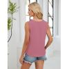 imageBlooming Jelly Womens Summer Tank Tops V Neck Ruffle Sleeveless Dressy Casual Blouse Loose Ladies Trendy Business Work ShirtFuchsia