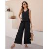imageBlooming Jelly Womens Two Piece Sets Sleeveless Tank Top Summer Outfits Wide Leg Pants Set Jumpsuits with PocketsBlack