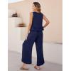 imageBlooming Jelly Womens Two Piece Sets Sleeveless Tank Top Summer Outfits Wide Leg Pants Set Jumpsuits with PocketsBlue