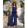 imageBlooming Jelly Womens Two Piece Sets Sleeveless Tank Top Summer Outfits Wide Leg Pants Set Jumpsuits with PocketsBlue