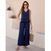 imageBlooming Jelly Womens Two Piece Sets Sleeveless Tank Top Summer Outfits Wide Leg Pants Set Jumpsuits with PocketsBlue