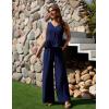 imageBlooming Jelly Womens Two Piece Sets Sleeveless Tank Top Summer Outfits Wide Leg Pants Set Jumpsuits with PocketsBlue