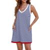 Navy Blue Striped)