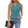 imageBlooming Jelly Womens Dressy Casual Blouses Business Tank Tops Sleeveless V Neck Button Down Shirts 2024 Summer OutfitsTurquoise