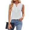 imageBlooming Jelly Womens Dressy Casual Blouses Business Tank Tops Sleeveless V Neck Button Down Shirts 2024 Summer OutfitsWhite