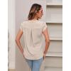 imageBlooming Jelly Womens Blouses Dressy Causal V Neck Pintuck Short Petal Sleeve Business Tops Ladies Summer Trendy Work ShirtApricot