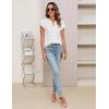 imageBlooming Jelly Womens Blouses Dressy Causal V Neck Pintuck Short Petal Sleeve Business Tops Ladies Summer Trendy Work ShirtIvory White
