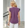 imageBlooming Jelly Womens Blouses Dressy Causal V Neck Pintuck Short Petal Sleeve Business Tops Ladies Summer Trendy Work ShirtPurple