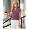 imageBlooming Jelly Womens Blouses Dressy Causal V Neck Pintuck Short Petal Sleeve Business Tops Ladies Summer Trendy Work ShirtPurple