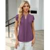 imageBlooming Jelly Womens Blouses Dressy Causal V Neck Pintuck Short Petal Sleeve Business Tops Ladies Summer Trendy Work ShirtPurple