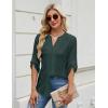 imageBlooming Jelly Womens Button Down Shirts Lace Crochet Dressy Casual Tops 34 Sleeve Work Summer Outfits 2025Army Green