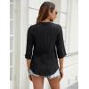 imageBlooming Jelly Womens Button Down Shirts Lace Crochet Dressy Casual Tops 34 Sleeve Work Summer Outfits 2025Black