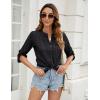 imageBlooming Jelly Womens Button Down Shirts Lace Crochet Dressy Casual Tops 34 Sleeve Work Summer Outfits 2025Black