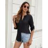 imageBlooming Jelly Womens Button Down Shirts Lace Crochet Dressy Casual Tops 34 Sleeve Work Summer Outfits 2025Black