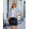 imageBlooming Jelly Womens Button Down Shirts Lace Crochet Dressy Casual Tops 34 Sleeve Work Summer Outfits 2025Black Striped