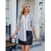 imageBlooming Jelly Womens Button Down Shirts Lace Crochet Dressy Casual Tops 34 Sleeve Work Summer Outfits 2025Black Striped