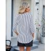 imageBlooming Jelly Womens Button Down Shirts Lace Crochet Dressy Casual Tops 34 Sleeve Work Summer Outfits 2025Black Striped