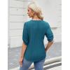 imageBlooming Jelly Womens Button Down Shirts Lace Crochet Dressy Casual Tops 34 Sleeve Work Summer Outfits 2025Blue Green