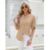 imageBlooming Jelly Womens Button Down Shirts Lace Crochet Dressy Casual Tops 34 Sleeve Work Summer Outfits 2025Dark Apricot