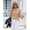 imageBlooming Jelly Womens Button Down Shirts Lace Crochet Dressy Casual Tops 34 Sleeve Work Summer Outfits 2025Dark Apricot