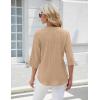 imageBlooming Jelly Womens Button Down Shirts Lace Crochet Dressy Casual Tops 34 Sleeve Work Summer Outfits 2025Dark Apricot