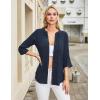 imageBlooming Jelly Womens Button Down Shirts Lace Crochet Dressy Casual Tops 34 Sleeve Work Summer Outfits 2025Dark Blue