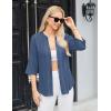 imageBlooming Jelly Womens Button Down Shirts Lace Crochet Dressy Casual Tops 34 Sleeve Work Summer Outfits 2025Grey Blue